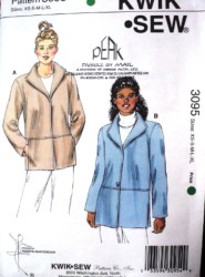3095 KS UNLINED SEAMED LAPEL COLLAR JACKET PATTERN XS-XL
